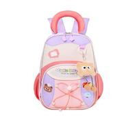 Kids Backpack - 12.6 Inch Height Lightweight Cartoon Bags, Color Blocking Kids School Backpack with Buckle, Preschool Elementary Travel Use, Fun Everyday Carry for Boys and Girls Ages 3 to 6