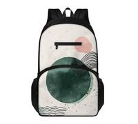 Kids Backpack Deep Green Circle Children Primary Schoolbag Book Bag for School&Travel, Lightweight School Bag With Mesh Pockets and Adjustable Padded Shoulder Straps