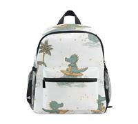 Kids Backpack for Boys Girls Summer Surfing Crocodiles Toddler Nursery Backpack for Travelling Small Back Pack