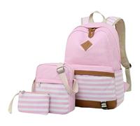 Kids Backpack Girls - Children'S Three Piece Set In Law Bag Canvas Casual Backpack Capacity Printed Primary School Middle School High School Student School Bag (Red One Size)