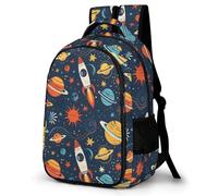 Kids Backpack High School Girls Boys Cosmic Planet Children School Bag Packs Teenager Rocket Book Bag Water Resistant Unisex Casual Travel Daypack