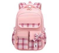 Kids Backpack Jk Plaid Bow Girls School Backpack, Waterproof Oxford Large Capacity Back Support Rucksack For Primary Students, Multiple Colors Available Practical School Bag