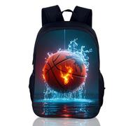Kids Backpack School, Backpack Kids Basketball，Flame Basketball Children's School Bag, Cartoon Animation School Bag,for School or Travel（40×30×13 cm）