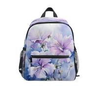 Kids Backpack Three Purple Flowers Kindergarten Preschool Bag for Toddler Girls Boys