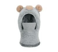 Kids Balaclava Thermal Winter Hat 4-12 Years, Windproof Knit Warm Hood Hat Face Cover Ski Mask Neck Warmer with Fleece Lining Snood Hats Scarf Set for Boys Girls Outdoor Sports Cycling #0110A