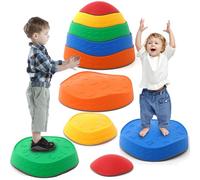 Kids Balance Stepping Stones 5PCS Non-Slip Stepping Stones Stackable Balance Blocks Toy Indoor Outdoor Play Equipment Balance Beam Game for Obstacle Course Sensory Play for Children and Toddlers