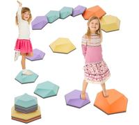 Kids Balance Stepping Stones 6Pcs Stackable Balance Blocks Non-Slip Balance Stones Toy Indoor Outdoor Play Equipment Balances Beam Game for Obstacle Course Sensory Play for Boy and Girl