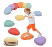 Kids Balance Stepping Stones 6PCS Stackable Balance Blocks Non-Slip Stepping Stone Toy Indoor Outdoor Play Equipment Balances Beam Game for Obstacle Course Sensory Play for Children and Toddlers