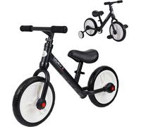 HOMCOM Kids Balance Training Bike Toy w/ Stabilizers For Child 2-5 Years Black