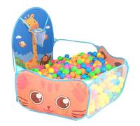 Kids Ball Pit Pop-Up Foldable Foam Ball Pit with Basketball Hoop Sturdy Tear-Resistant for Toddlers Playhouse Baby Crawl Balls Not Included Kids for Ages 4-8