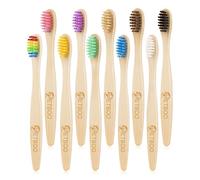 Kids Bamboo Toothbrush 10 Pack, Children's Vegan Natural Wooden Handle Toothbrushes Soft & Gentle Bristles