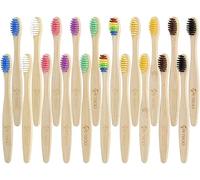 Kids Bamboo Toothbrush 20 Pack, Children's Vegan Natural Wooden Handle Toothbrushes Soft & Gentle Bristles