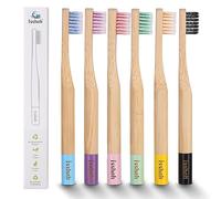 Kids Bamboo Toothbrushes Biodegradable Handle BPA Free Eco Friendly Children Size, FSC Certified and PETA Approved, Pack of 6 (Spiral Soft Nylon Bristles)