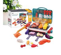 Kids Barbecue Playset - Sensory Pretend Barbecue Kit with Sizzling Sound and Lights, Social Skill Practice Task, Safe Assembly Design | Pretend Bbq Toy for Cooperative Cooking Scenarios