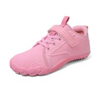Kids Barefoot Shoes Boys Girls Wide Toe Box Mesh Breathable Zero Drop Minimalist Trainers for Outdoor Sports Walking School Trail Running Pink,5UK/38EU