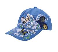 Kids Baseball Cap Girls Boys Butterfly Embrioderied Cotton Snapback Cap Adjustable Summer Sun Protection Baseball Hat Travel Beach Cap Sport Peaked Cap with Sweatband for Girls Boys 3-10 Years Old
