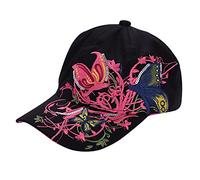 Kids Baseball Cap Girls Boys Butterfly Embrioderied Cotton Snapback Cap Adjustable Summer Sun Protection Baseball Hat Travel Beach Cap Sport Peaked Cap with Sweatband for Girls Boys 3-10 Years Old