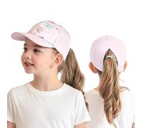Kids Baseball Cap with Ponytail for 3-8 Years Girls Boys Adjustable UV Protection Summer Hat Golf Sun Visor Hat Tennis Cap