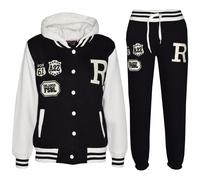 A2Z 4 Kids Unisex Girls Boys Baseball Tracksuit R Fashion FOX - B.B Tracksuit Black 13