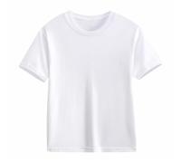 Kids Basic Plain T Shirts Crew Neck Short Sleeve Tshirts Boys Girls Cotton Solid Classic Fit Tee Summer Casual Top School PE Activity Shirt Fashion Sweatshirts (White, 12-13 Years)