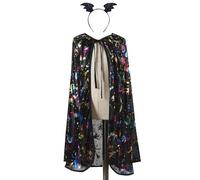 Kids Bat Wing Headband Cape Set Halloween Themed Tie Closure Soft Lightweight Outerwear Holiday Party Attire Durable Festival Event Garment for Boys Girls Cosy Versatile Casual Wear