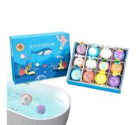 Kids Bath Balls - 12 Pack Sea Animal Bubble Cleanser Set, Fizzy Bath Salt Treats | Relaxing SPA Baths Toys for Children Self Care Home Travel Bathroom Fun and Skin Care Use