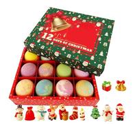 Kids Bath Balls,12-Piece Rainbow Bath Balls with Christmas Toys Inside | Fun Toys Stocking Stuffers for Entertainment Interaction Playing Birthday Party Festival Children's Day