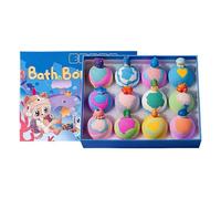 Kids Bath Balls 12 Pieces Colorful Gentle Rainbow Foaming