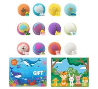 Kids Bath Balls - 12 Pieces Foaming Set, Marine Animal Sphere, Gentle Refreshing Orb, Rainbow Bubble Maker | Hidden Toy Inside Surprise Dolls Bathtub Fun Teen Boys Girls Daughter Son Gift