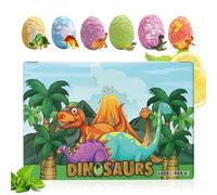 Kids Bath Balls - Dinosaur Egg Tub Salt, Quick Dissolving Bubble Balls with Surprise Dinosaur Toys, Fun Fizzy Bath Bomb, Scented Bathtimes Set for Boys Young Child Preschoolers Home Travel Bathroom