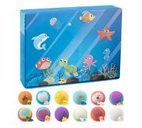 Kids Bath Balls | Quick Dissolving Nourishing Underwater Gadgets - Kids Shower Toy Salt Ball Set - for Boys Girls Young Child Preschoolers Pool Beach Water Park Home