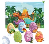 Kids Bath Balls,Quick Dissolving with Miniature Dinosaurs - Shower Salt Ball Dinosaur Egg Shape - for Boys Young Child Preschoolers Home Travel Bathroom