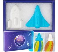 Kids Bath Bombs for Boys, 2 Extra Large Space Plane & Rocket Bath Bombs for Kids Bubble Bath, Handmade Rainbow Bath Bomb Set, Christmas Stocking Fillers for Kids Boys Birthday Gifts for Men