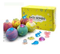 Kids Bath Bombs with Glow in the Dark Surprise Toys Inside, Natural Handmade Ocean Themed Fizzy Bath Balls, Easter Basket Stuffers Birthday Christmas Gift for Boys Girls (Ocean (Glow-in-the-Dark))