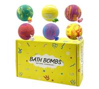 Kids Bath Fizzies - 6 Piece Colorful Scented Bubble Bath Balls With Toys Inside | Glow In The Dark Animal Baths Balls For Fun Baths Time, Toys For Home Bathroom Holiday Party Daycare