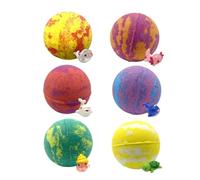Kids Bath Fizzies - with Toys Inside 6 Piece Colorful Bubble - Children Bath Balls with Glow in the Dark Toys,for Home Bathroom Holiday Party Daycare Center