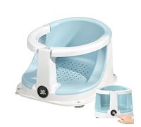 Kids Bath Seat - Folding Full Body Support Padded with Temperature Sensor | Ideal for Girls and Boys 0-3 Years Old, Non Slip Design for Bathroom Safe, Adapt