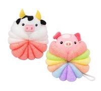 Kids Bath Sponge, Bath Sponges for Kids with Soap, Gentle Bath Foam for Children, Soft Shower Pouffe for Daily Cleansing, 2 Pack Sponge Set for Sensitive Skin