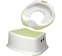 Kids Bathroom Booster Step Stool anti slip - Blue, Green, Grey, Pink (Green)