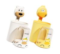 Kids Bathroom Toothbrush Cup Holder, Little Yellow a, B