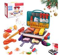 Kids Bbq Grill Playset,2026 New Kids Bbq Grill Toys Set,My First Bbqs Grill,Magic Meals Kid Sensory KitchenBbq,29pcs Kitchen Toy Set With Spray Sound & Color-Changing Food (green)