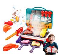 Kids Bbq Grill Playset,Toy Bbq Set for Kids,Magic Meals Kidssensory Kitchenbbq,Simulation Camping Cooking Interactive Toys (green)