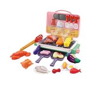 Kids Bbq Grill Toy with Sound Light Steam,Pink | role-play chef fun, glowing charcoal effect, water mist, indoor outdoor cooking, hand-eye coordination