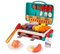 Kids BBQ Grill Toys Set, Kitchen Toy Set with Spray Sound & Color-Changing Food 29 PCS Play Kitchen Accessories for Toddlers Boys Girls