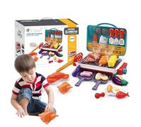 Kids BBQ Toy Grill Playset, Magic Meals Sensory Kitchen, Kitchen Playset with Smoke, Sound & Light, Foods Play Cooking Set, Outdoor Cooking Role Plays Grill Set, Gift for Boys & Girls Age 4-8