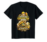 Kids Bday Boy Age Three Official Construction Boss 3 Years Old T-Shirt