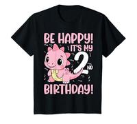 Kids Be Happy It’s My 2nd Birthday Cute Dinosaur 2 Years Old T-Shirt