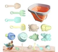 Kids Beach Toys - Foldable Sand Bucket Set Compact Shovel Kit Lightweight Summer Gear Durable Colander Tool Cute Animal Mold Collection Handy Travel Kettle | For Extended Outdoor Recreation Feature En