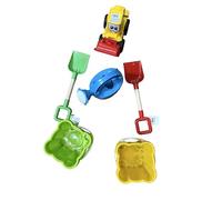 Kids Beach Toys Set of 6 Colorful Bucket and Palette with Yellow Truck