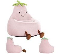 Kids Bean Bag Chair Faux Rabbit Fur 31 Inch Pink